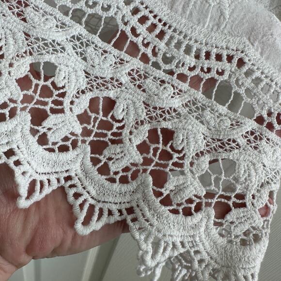 pink republic women’s ivory crochet lace tank top size m boho summer casual - Picture 6 of 9